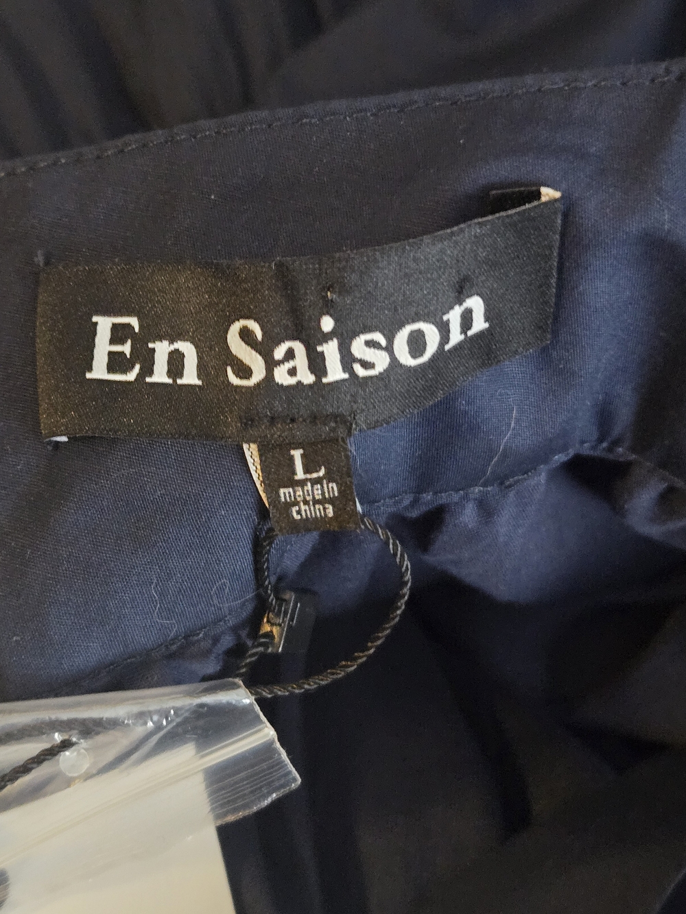 En Saison Irene Navy Tiered Midi Dress with Cross Halter Straps Large (8760) - Picture 4 of 6